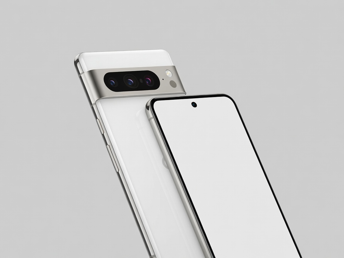 Google Pixel 10 smartphone showing distinctive camera visor bar and clean Actua OLED front panel